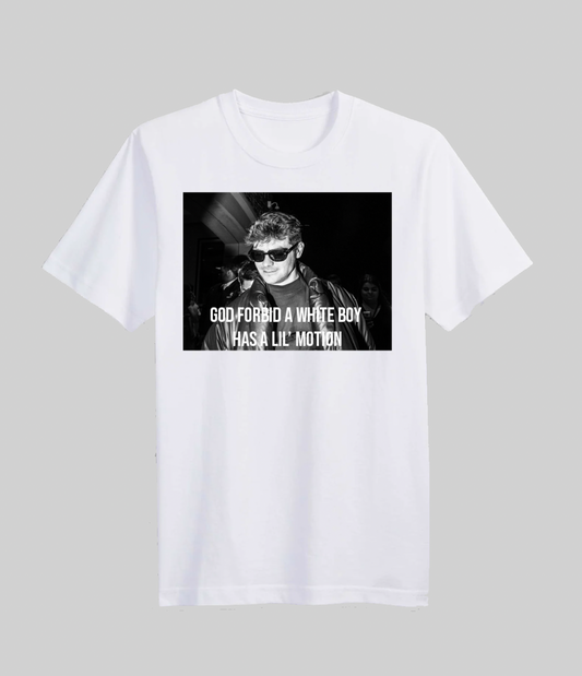 America First Woke Right– “God Forbid a White Boy Has a Lil’ Motion” Graphic Shirt